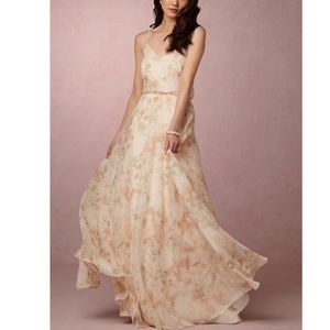 NWOT Jenny Yoo Blush Floral Maxi Dress Gown Sz 6